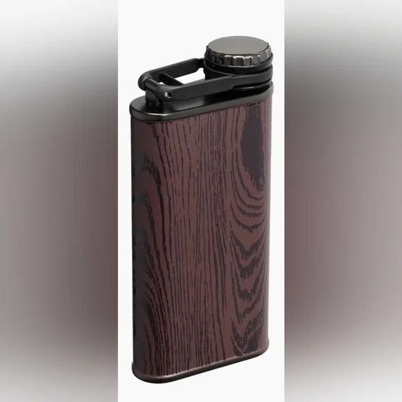 STANLEY The Cheers & Cheer Easy Fill Flask Redwood Woodgrain 8oz - Picture 2 of 3